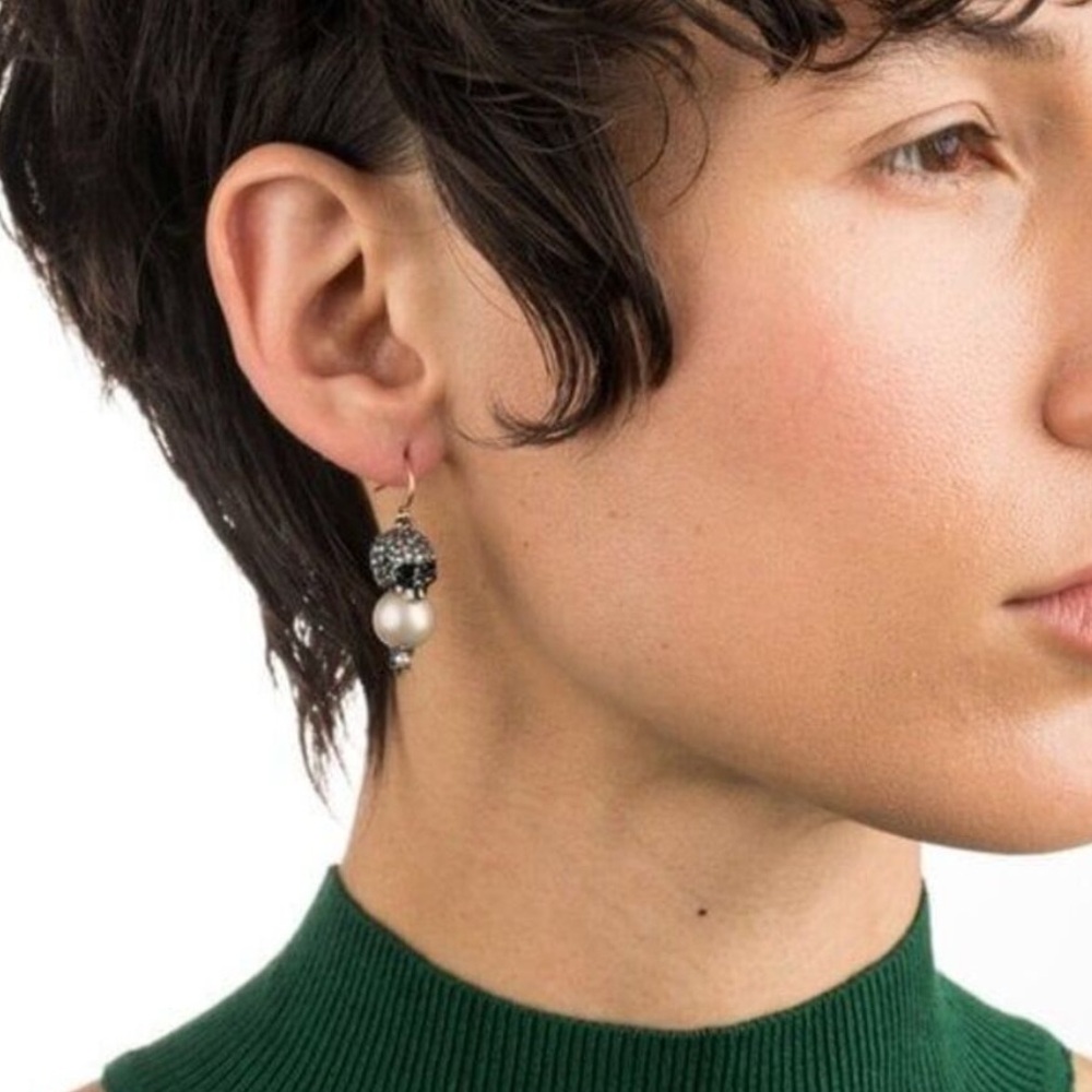 Alexis Bittar Silver and Gold Skull Earrings - Picture 7 of 7